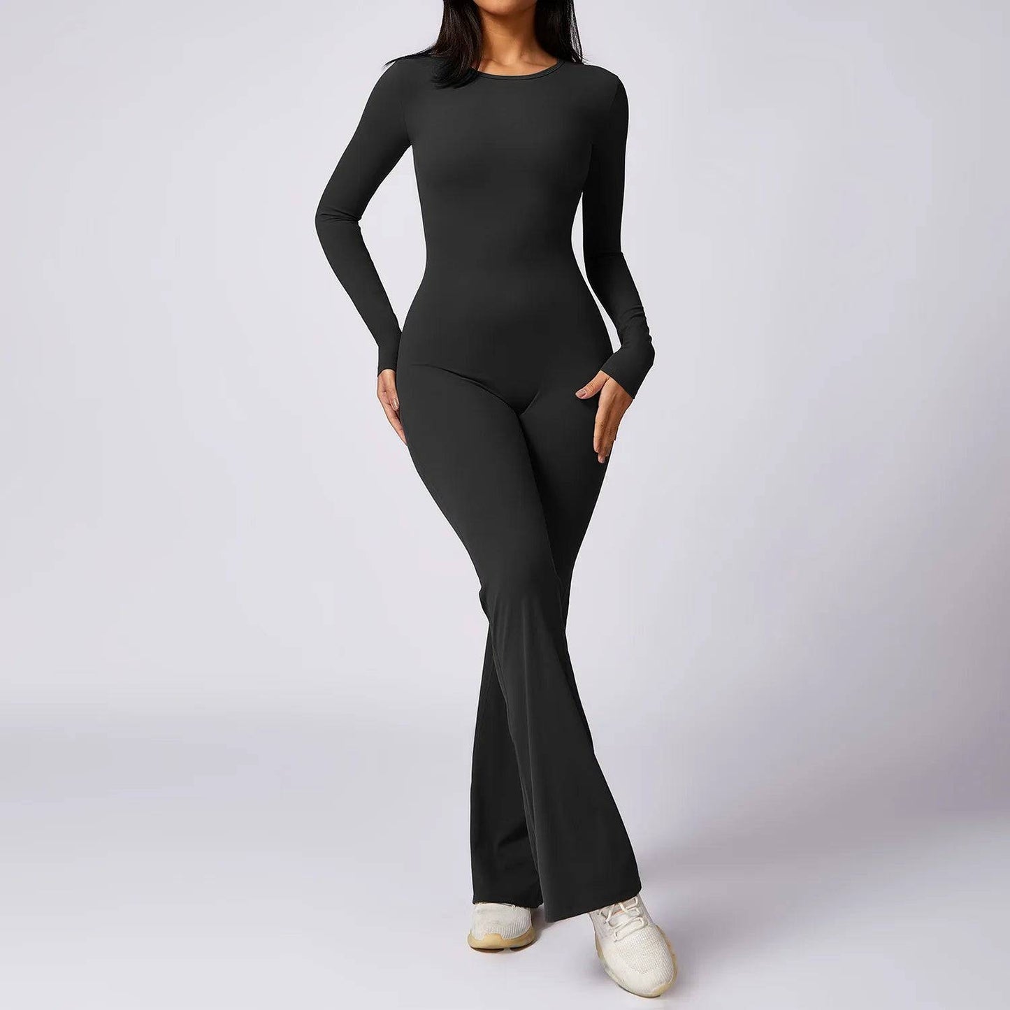 
                  
                    Jumpsuit Long Sleeves Gym Set Women's Yoga Suit Sportswear Women Sports Flared Pants Fitness Rompers Stretch Workout Bodysuits
                  
                