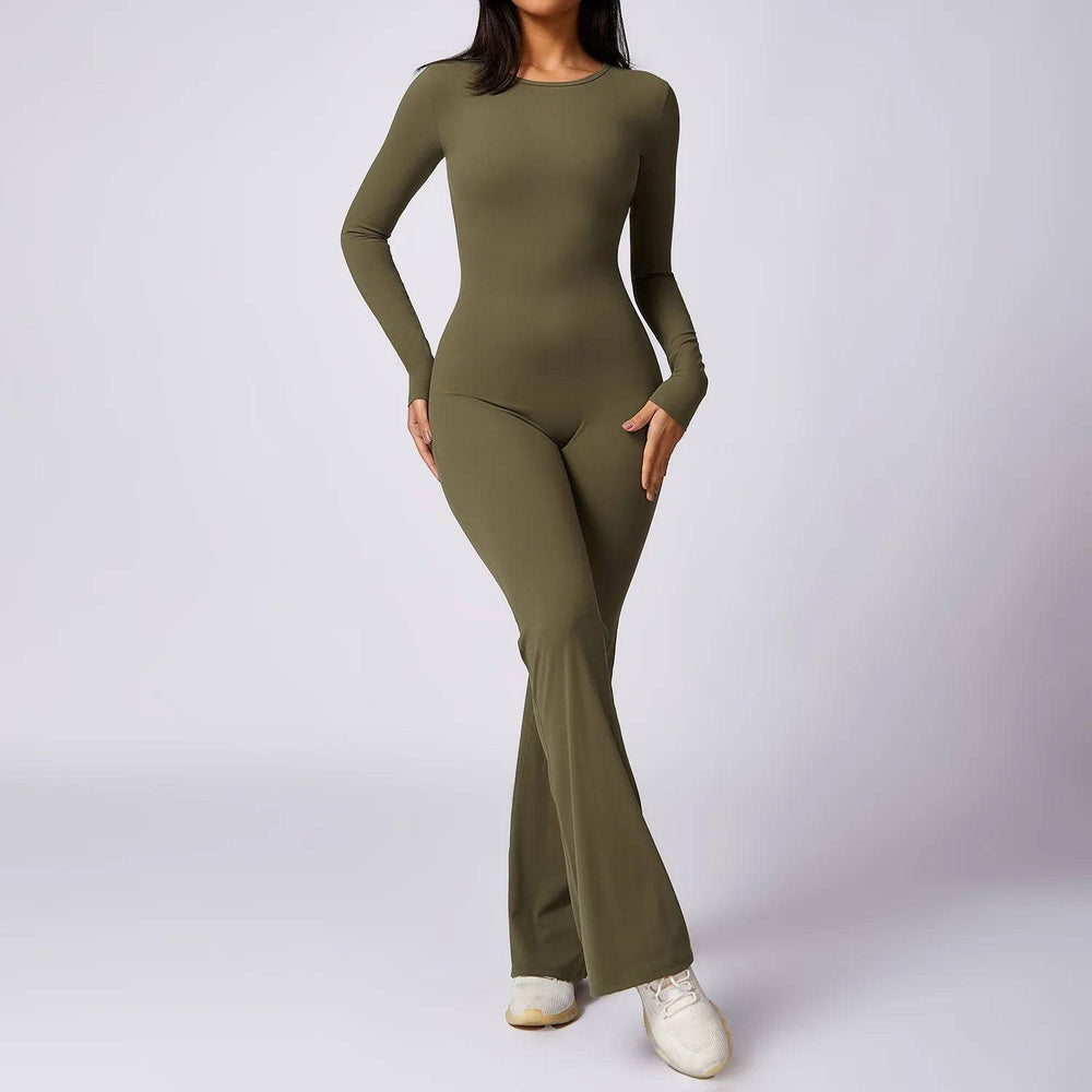 
                  
                    Jumpsuit Long Sleeves Gym Set Women's Yoga Suit Sportswear Women Sports Flared Pants Fitness Rompers Stretch Workout Bodysuits
                  
                