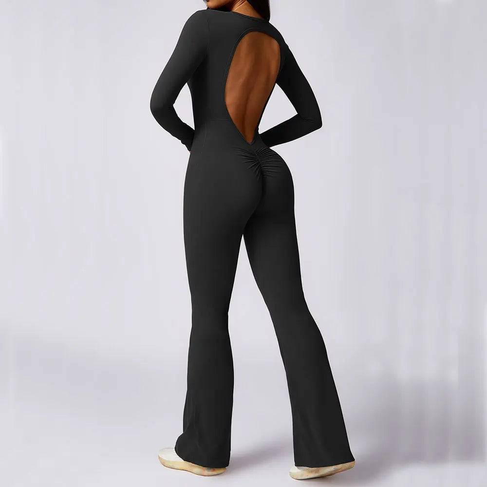 
                  
                    Jumpsuit Long Sleeves Gym Set Women's Yoga Suit Sportswear Women Sports Flared Pants Fitness Rompers Stretch Workout Bodysuits
                  
                