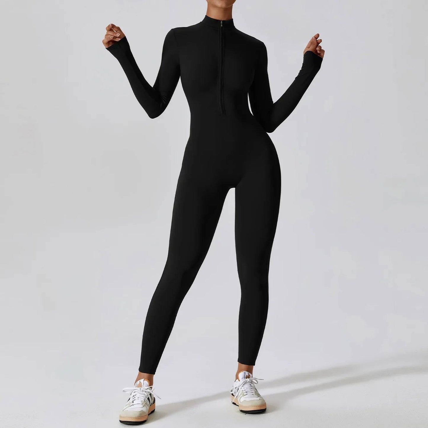 
                  
                    Zipper Yoga Boilersuit Long Sleeved Women's Sportswear Gym Jumpsuits Workout High-intensity Fitness One-piece Skin-tight Garment
                  
                