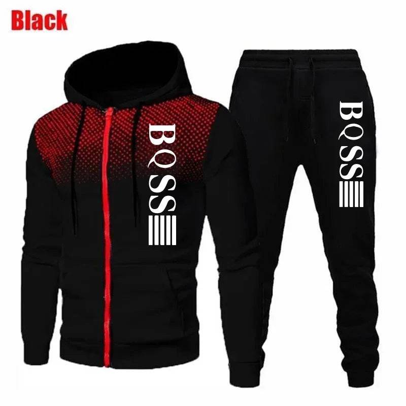 
                  
                    Mens Tracksuits Casual Sweatpants Printing Zipper Hooded Sweatshirt   fashion Versatile Coat Outdoors Jogging Sports Clothing
                  
                