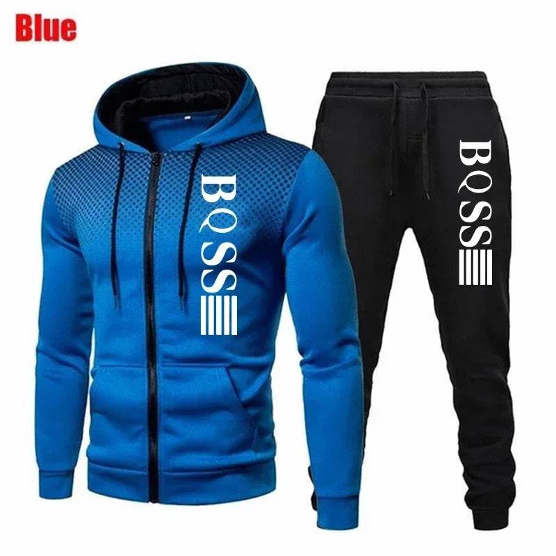 
                  
                    Mens Tracksuits Casual Sweatpants Printing Zipper Hooded Sweatshirt   fashion Versatile Coat Outdoors Jogging Sports Clothing
                  
                