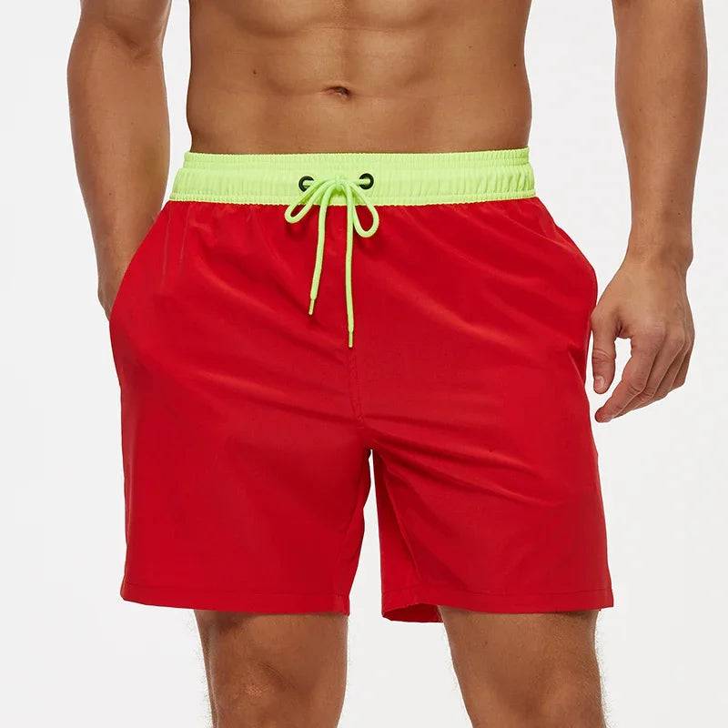 
                  
                    Elastic Closure Men's Swim Trunks Quick Dry Beach Shorts with Zipper Pockets and Mesh Lining
                  
                