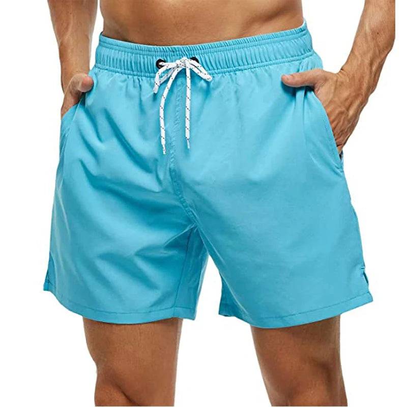 
                  
                    Elastic Closure Men's Swim Trunks Quick Dry Beach Shorts with Zipper Pockets and Mesh Lining
                  
                