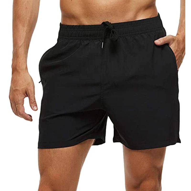 
                  
                    Elastic Closure Men's Swim Trunks Quick Dry Beach Shorts with Zipper Pockets and Mesh Lining
                  
                