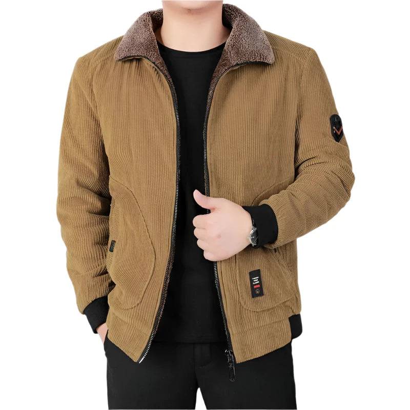 DIMUSI Winter Men's Bomber Jacket Fashion Man Corduroy Cotton Warm Padded Coats Casual Outwear Thermal Jackets Mens Clothing