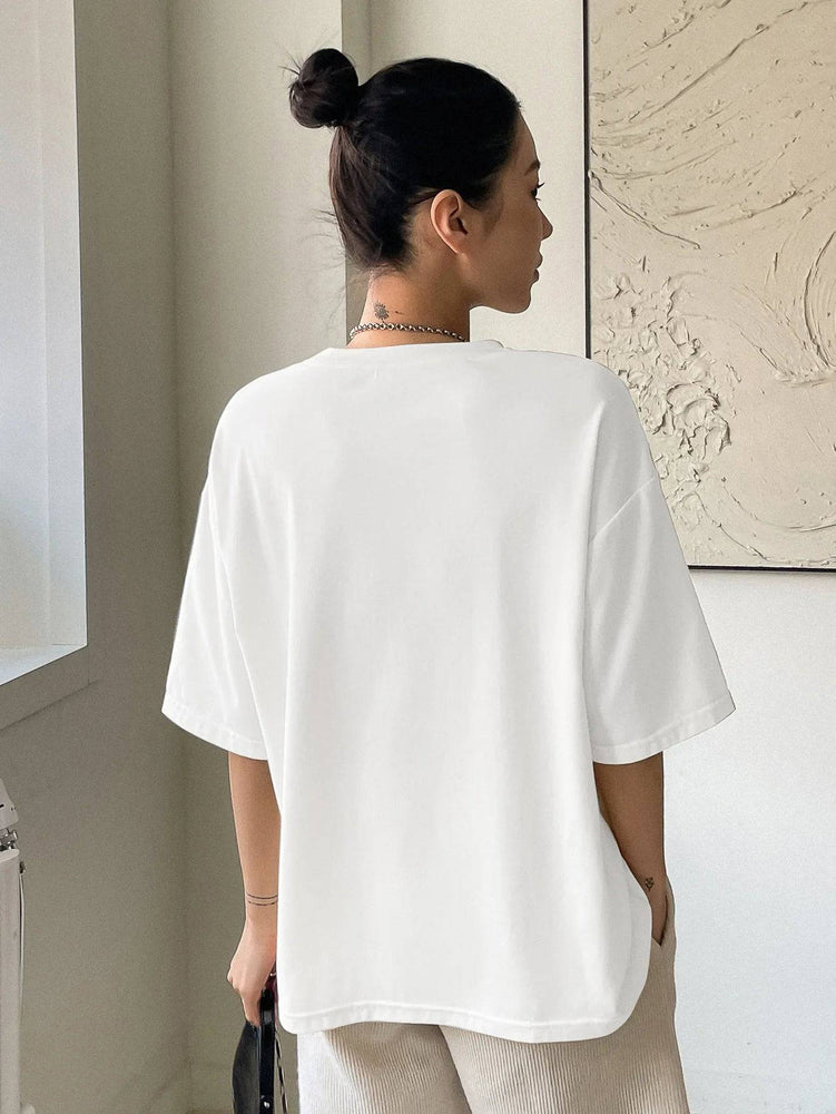 
                  
                    Balance Letter Printed Casual T-Shirts Women Summer Loose Oversize Short Sleeve Fashion Street Tshirt 100% Cotton Tee Clothing
                  
                