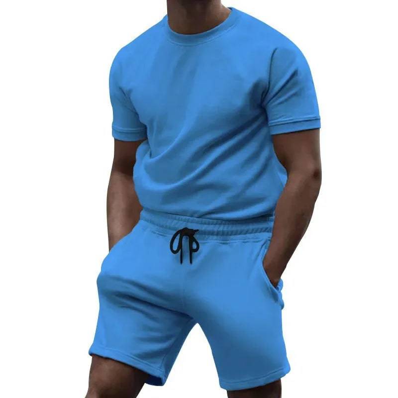 
                  
                    2024 Summer 2PCS Tracksuit for Men Short Sleeve T-Shirt+Shorts 2 Piece Set Sports Suit Men Solid Gyms Fitness Sportswear Sets
                  
                