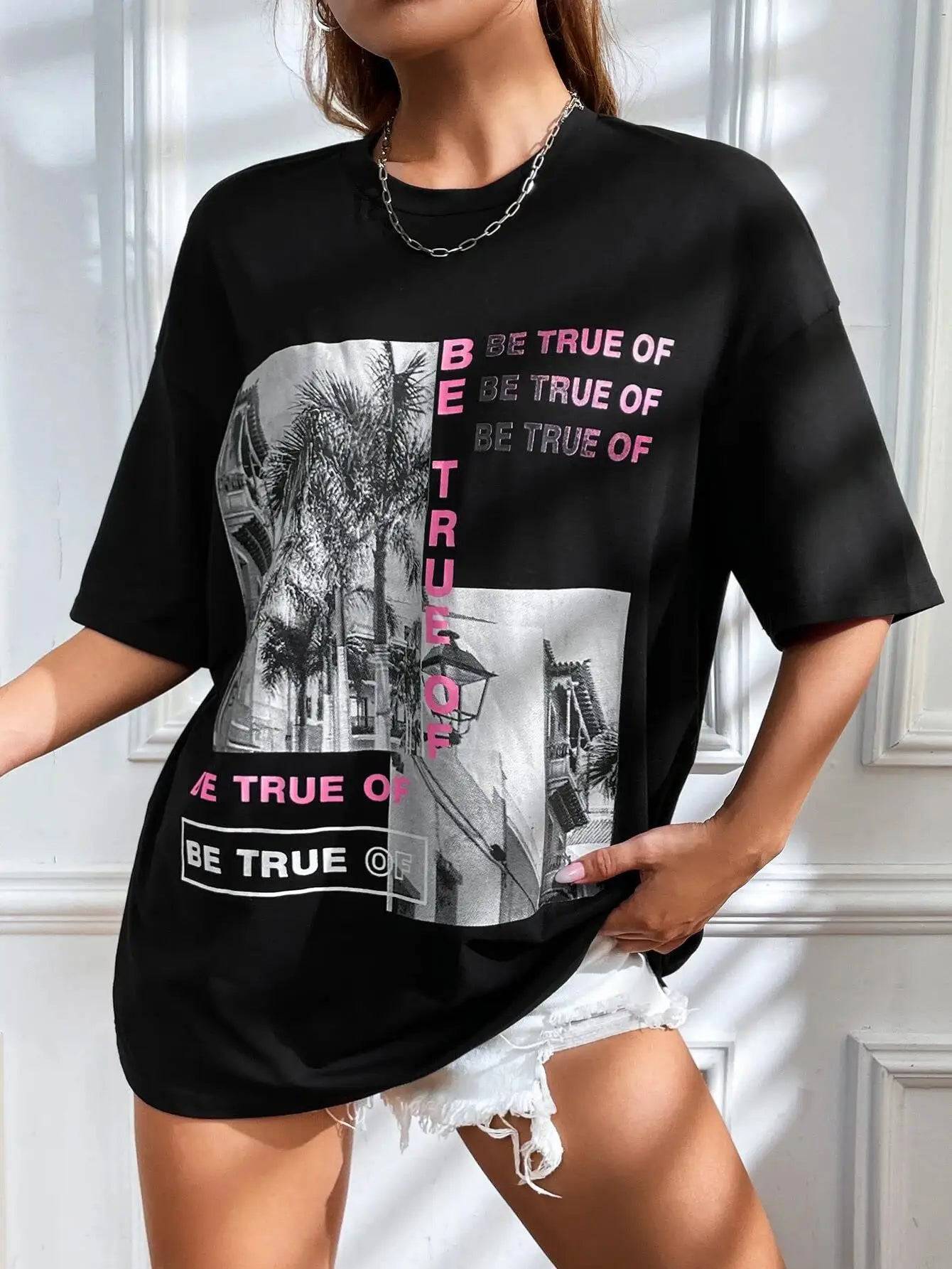 
                  
                    Graphic & Letter Print Crew Neck T-Shirt Women Summer O-Neck T Shirts Cotton Plus Size Short Sleeve Sport Casual Shirt
                  
                