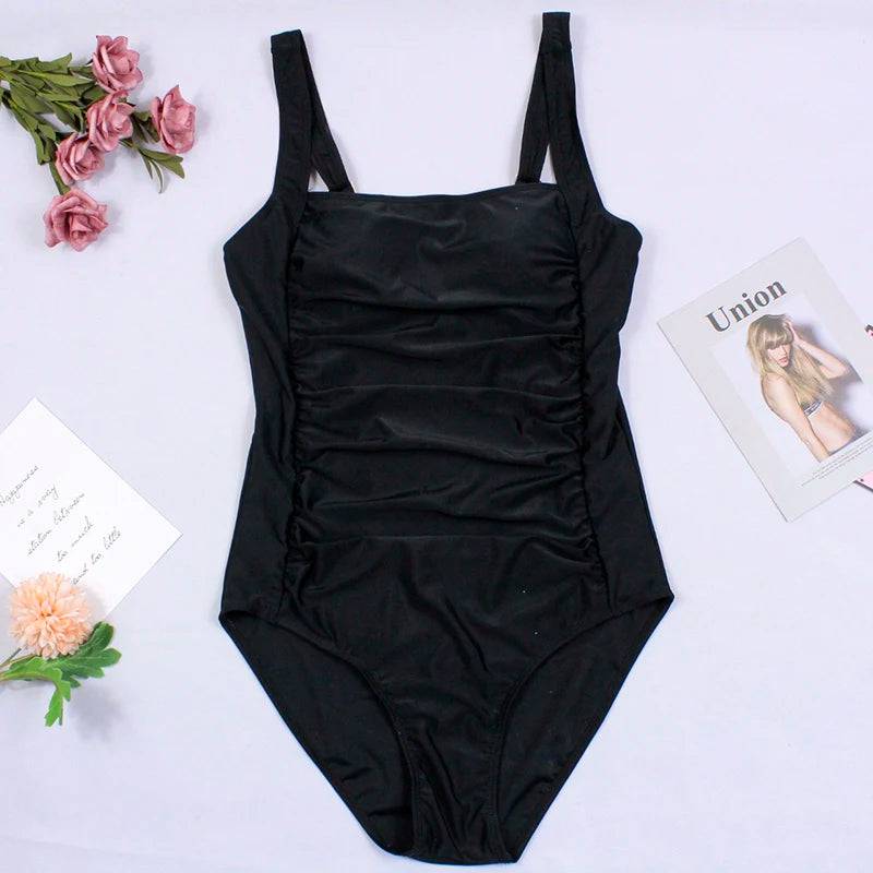 
                  
                    Sexy Plus Size Swimwear Women 2022 One Piece Swimsuit Black Retro Swimming Wear for Bathing Suits monokini maillot de bain femme
                  
                