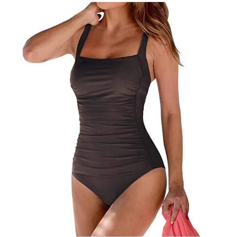 
                  
                    Sexy Plus Size Swimwear Women 2022 One Piece Swimsuit Black Retro Swimming Wear for Bathing Suits monokini maillot de bain femme
                  
                