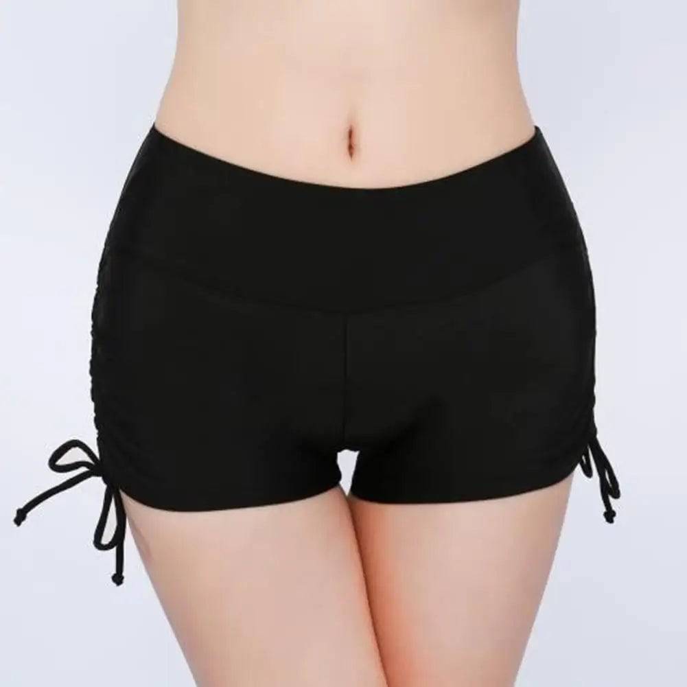 
                  
                    Summer Beach Women Solid Color Bikini Bottom Side Pleated Bandage Swim Shorts
                  
                