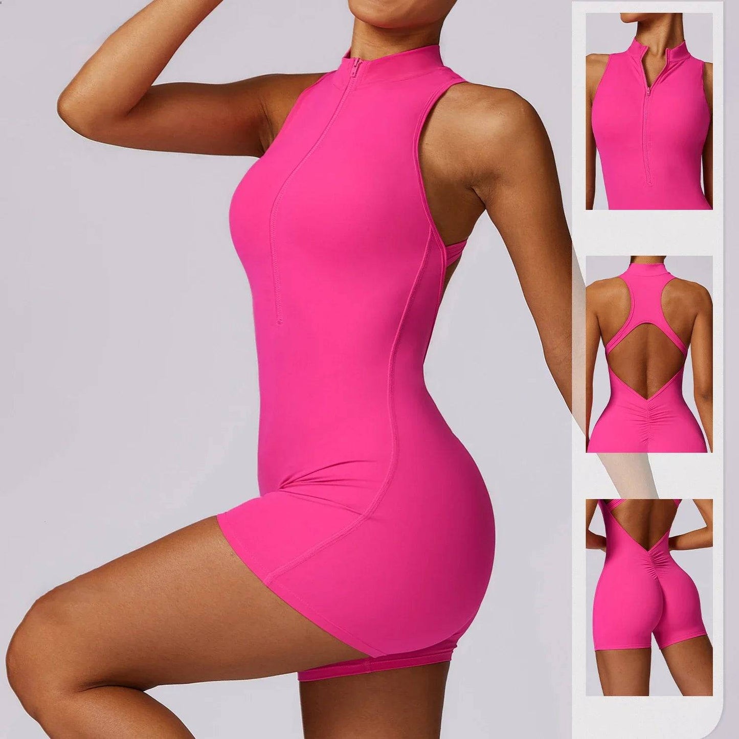 
                  
                    Yoga Clothing Jumpsuit Sports Back Yoga Jumpsuit Zipper Nude Tight One-piece Fitness Sportswear for Workout Clothes for Women
                  
                