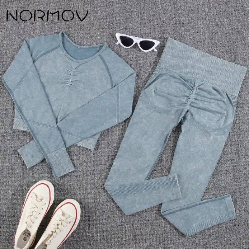 
                  
                    NORMOV 2Pcs Gym Women Sets Seamless Yoga Set High Waist Gym Sportwear Push Up Sport Workout Sets Fitness Long Sleeve Gym Suit
                  
                