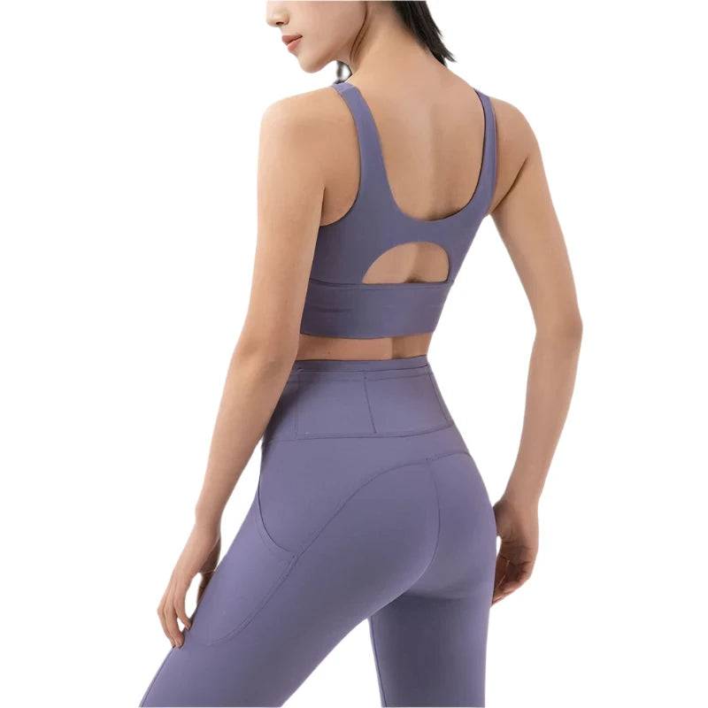 SOISOU New Women's Tracksuit Yoga Set Fitness Sportswear Stretch Soft Sports Suit Gym Clothes Bra Pocket Leggings Women's Suit