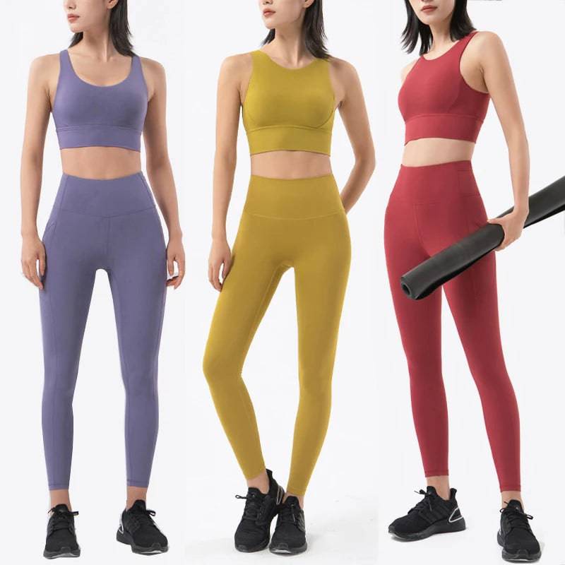 
                  
                    SOISOU New Women's Tracksuit Yoga Set Fitness Sportswear Stretch Soft Sports Suit Gym Clothes Bra Pocket Leggings Women's Suit
                  
                