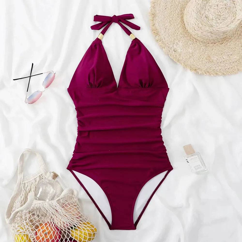 
                  
                    Swimwear 2024 New One Piece Swimsuit Women Push Up Monokini Sexy Halter Beach Surfing Swimming Bathing Suit Women Bodysuit S-XXL
                  
                