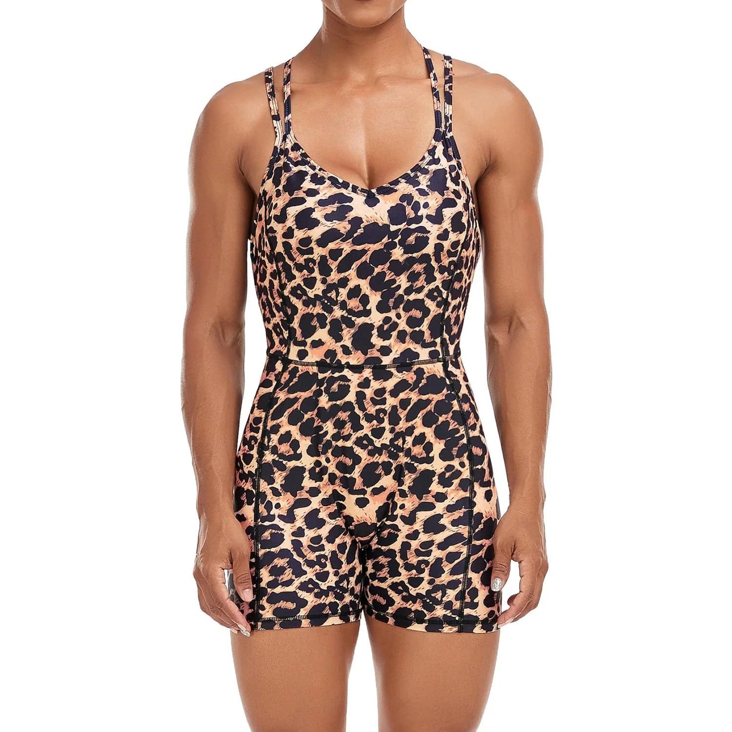 
                  
                    Women Yoga Backless Leopard Jumpsuit Workout Catsuit Bodysuit Sleeveless Gym Bodycon Romper Sexy Sportswear Fitness Yoga Suit
                  
                