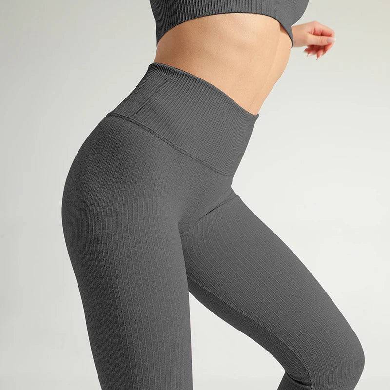 
                  
                    Seamless Women Leggings Push Up Stripe Knit Workout Leggins Casual High Waist Gym Pants Breathable Fitness Femme Tights 5 Colors
                  
                