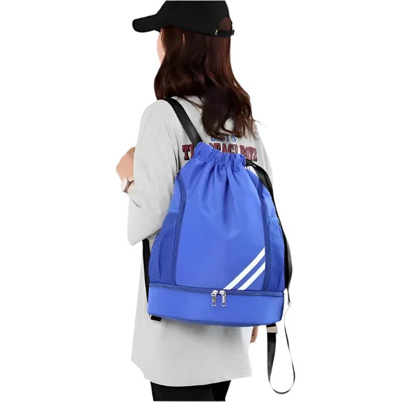 Drawstring Backpack Water Resistant Sports Bag String Backpack Gym Sackpack Mesh Pockets Shoe Compartment Women Men Children