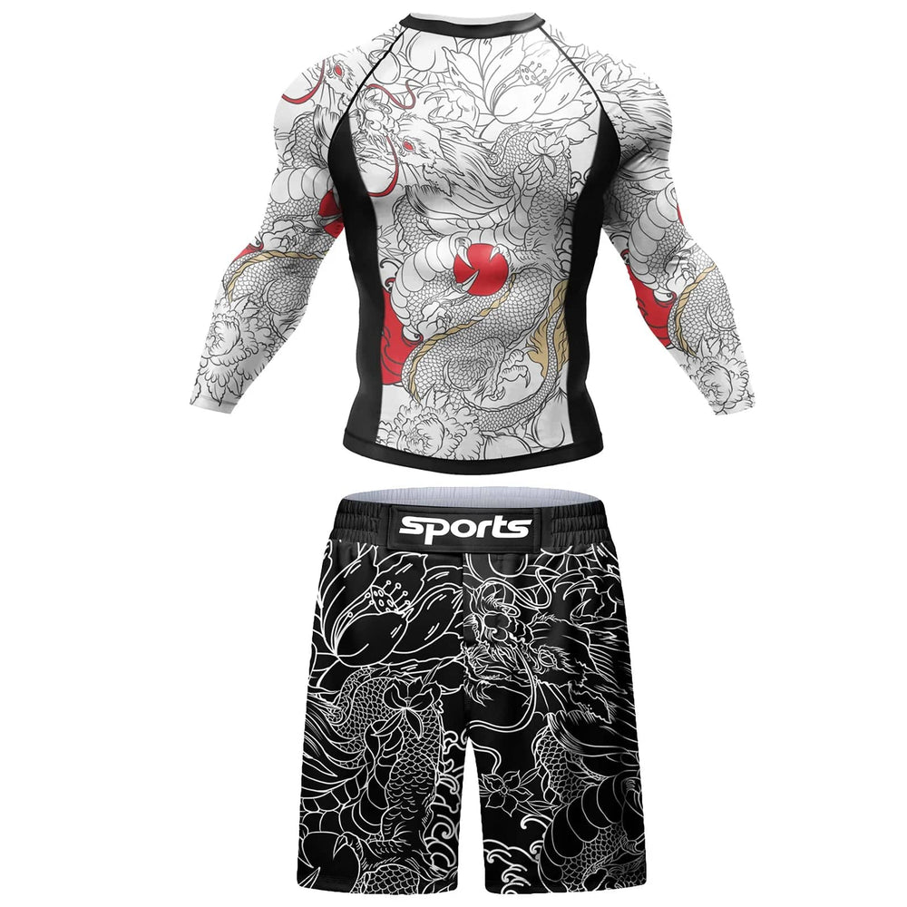 
                  
                    Men Tracksuit MMA No Gi Rashguard Jiu Jitsu T-shirt+Pants Boxing Jerseys Set BJJ Muay Thai Shorts Compression Legging Sportsuit
                  
                