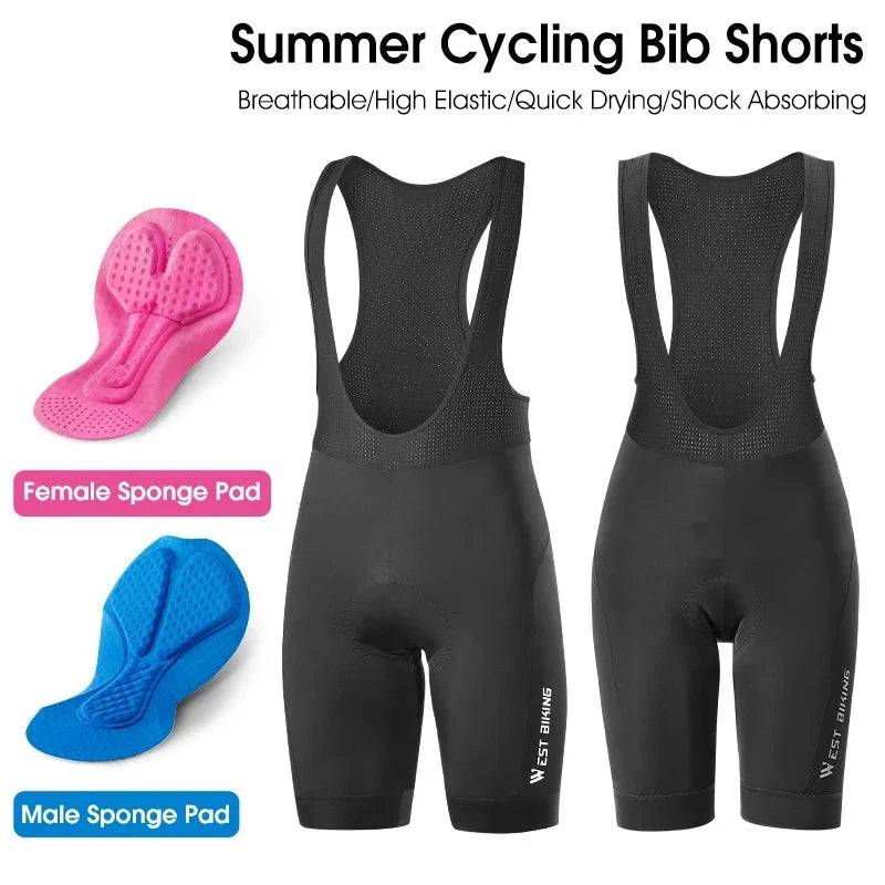 WEST BIKING Cycling Shorts Couple's 3D Padded Shockproof Bike Tights Quick Dry Racing Shorts Half Pants Cooling Sports Gear