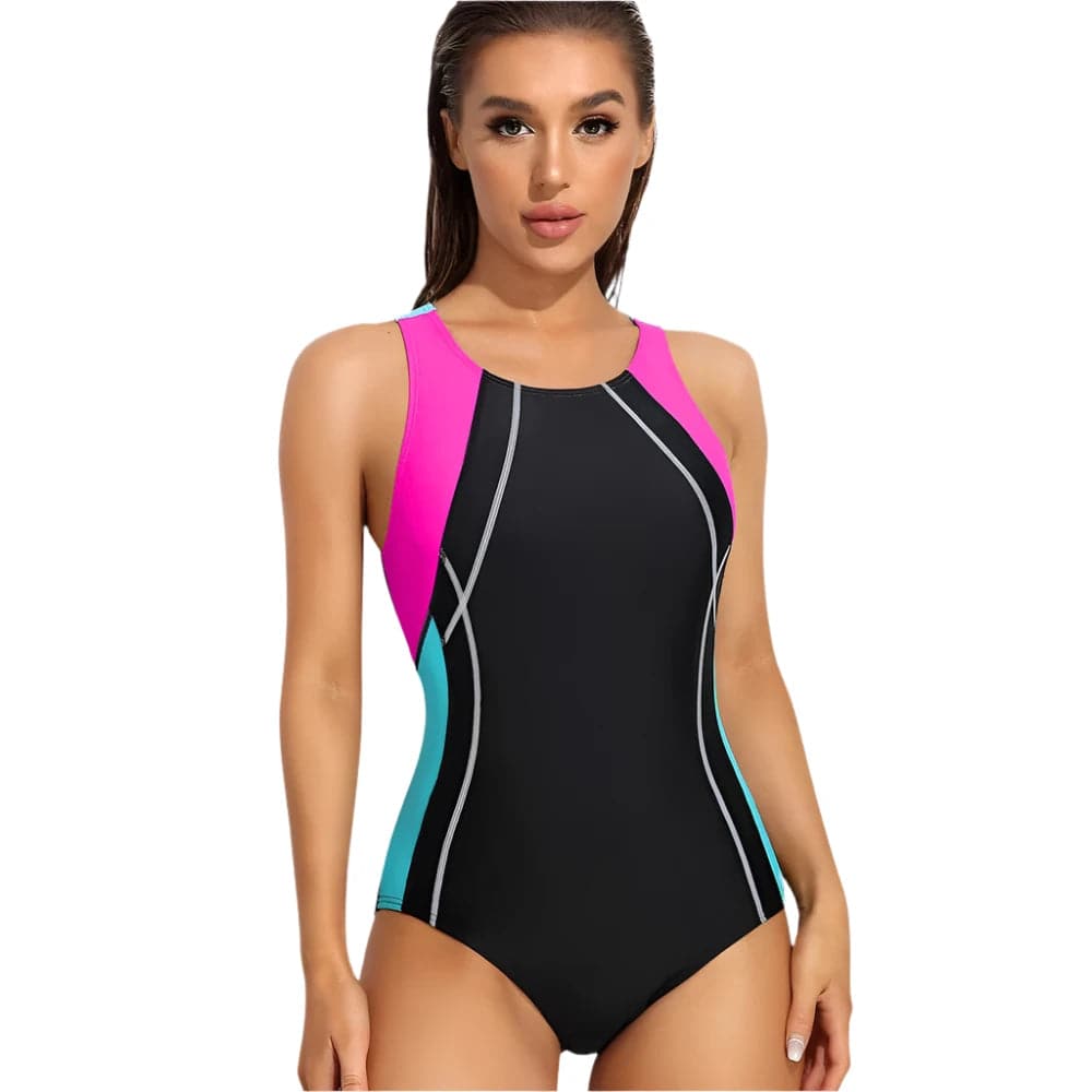 Anfilia One-Piece Swimsuits Women Sports Swimwear Sport Swimsuit Open Back Beach Wear Bathing Suit