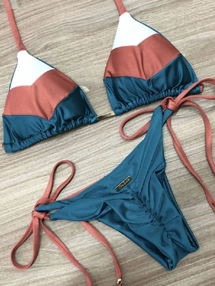 
                  
                    2023 Sexy Bikini Multicolor Swimsuit Women Swimwear Push Up Ribbed Bikini Set Brazilian Bathing Suit Beach Wear Bather Biquini
                  
                