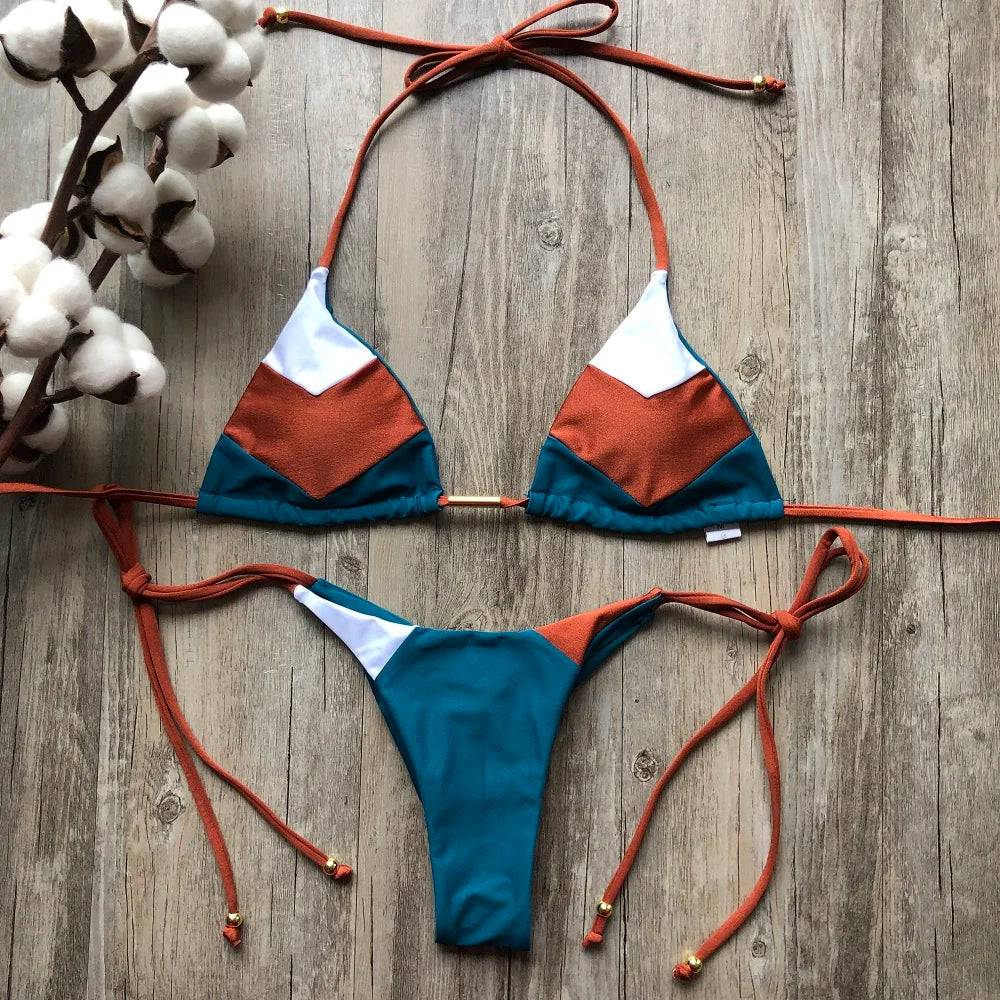 
                  
                    2023 Sexy Bikini Multicolor Swimsuit Women Swimwear Push Up Ribbed Bikini Set Brazilian Bathing Suit Beach Wear Bather Biquini
                  
                