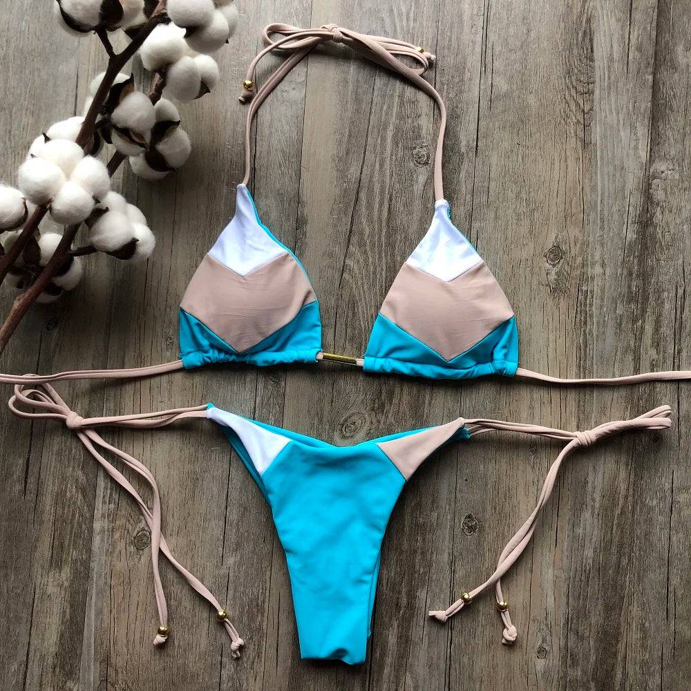 
                  
                    2023 Sexy Bikini Multicolor Swimsuit Women Swimwear Push Up Ribbed Bikini Set Brazilian Bathing Suit Beach Wear Bather Biquini
                  
                