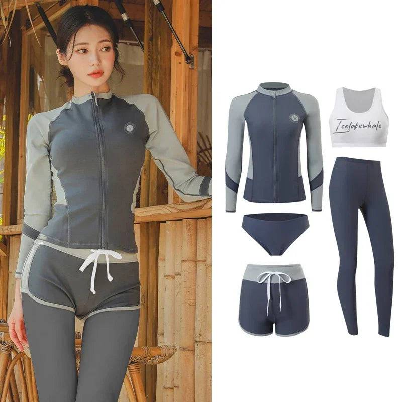 
                  
                    Wisuwore Korean Rash Guard for Couples Swimsuits Women Men Surfing Suit Tankini Rashguard Sports Swimsuit Beachwear 2023
                  
                