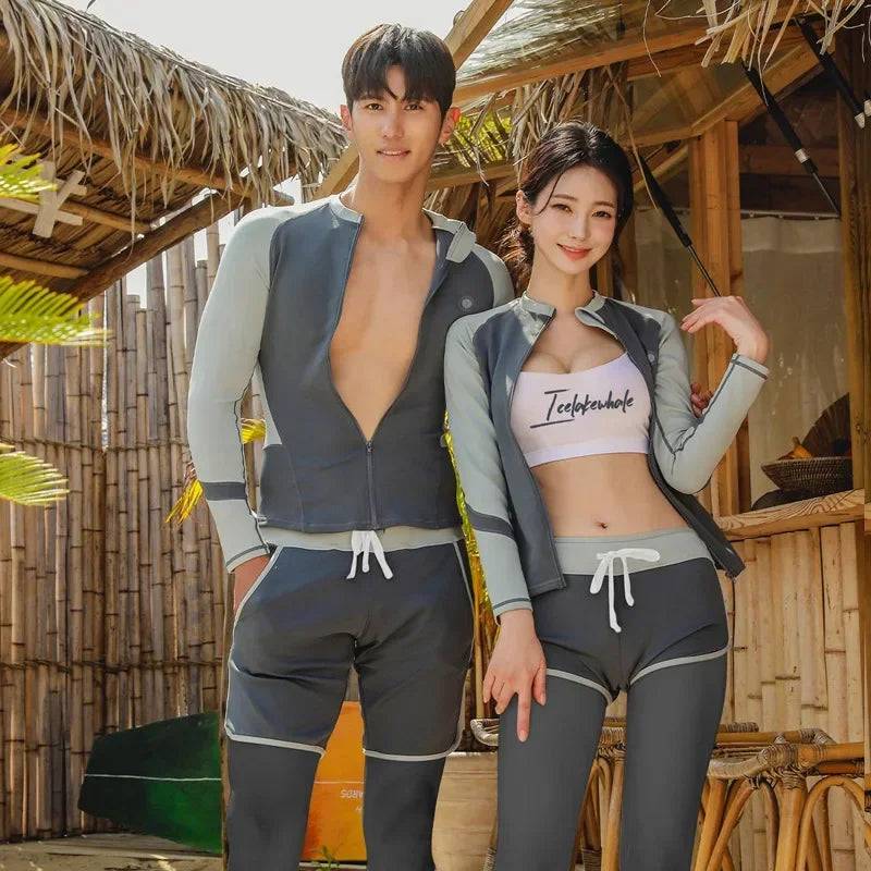 
                  
                    Wisuwore Korean Rash Guard for Couples Swimsuits Women Men Surfing Suit Tankini Rashguard Sports Swimsuit Beachwear 2023
                  
                