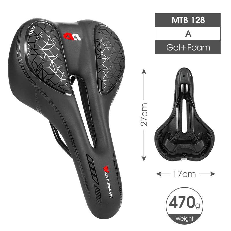 
                  
                    WEST BIKING Comfortable Gel Bicycle Saddle Ergonomic MTB Mountain Road Bike Seat Non-Slip Shock Absorbing Soft Cycling Cushion
                  
                