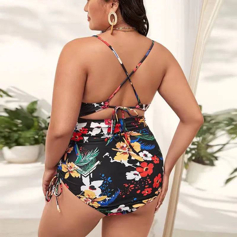 
                  
                    Plus Size Swimwear Women 2024 Push Up Bikini One Piece Swimsuit Print Beachwear Tankini Swimming Bathing Suit Female Large 4XL
                  
                