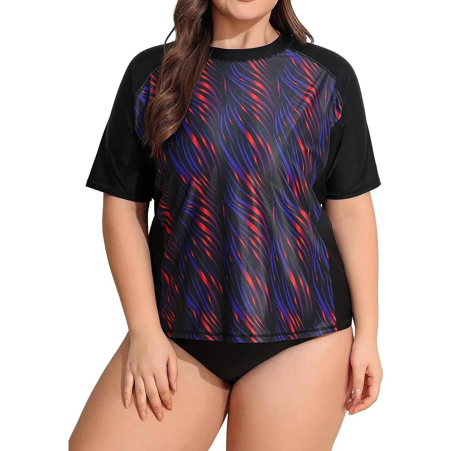 
                  
                    Attraco Swimsuit Swimwear Rash Guard Women Short Sleeve Retro Floral Print Shirt Womens Plus Size UPF50+ Rash Guard Beach Wear
                  
                