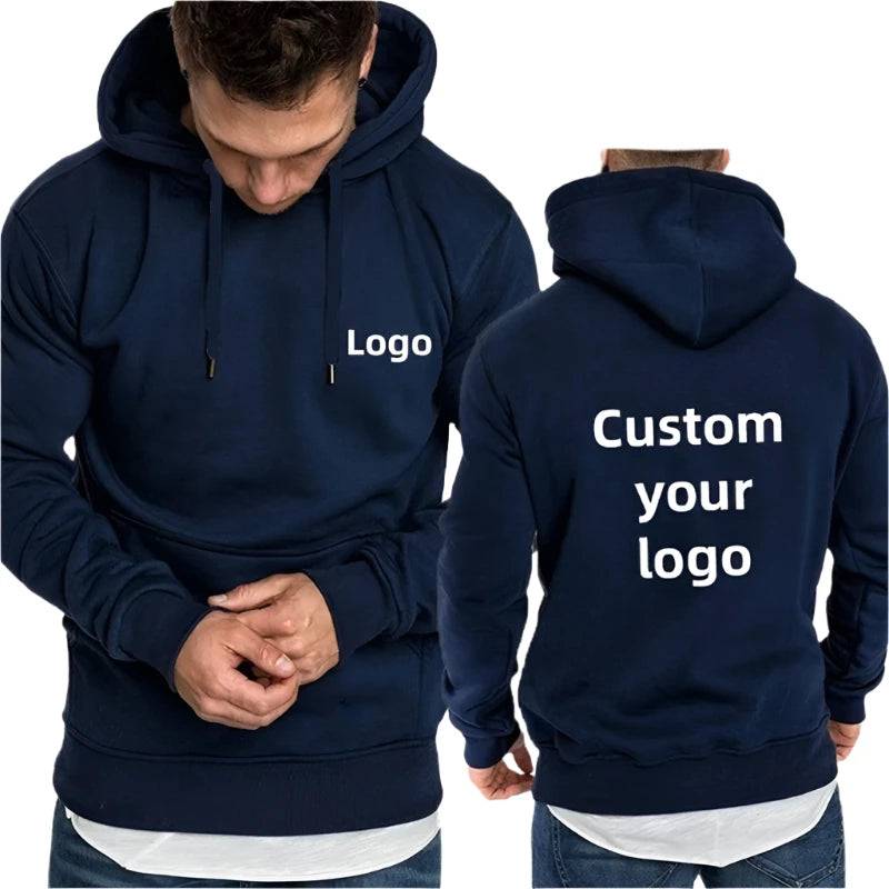 New Printed Tracksuit Hooded Sweatshirt Joggers Pullover Hoodie Autumn  Casual Men Solid Color Clothes Customize Streetwear 2024