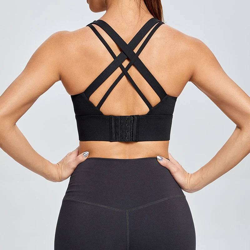 
                  
                    Plus Size Women Sports Bras Crop Top Yoga Vest Wire Free Cross Back Strap Shockproof Gym Fitness Athletic Brassiere
                  
                