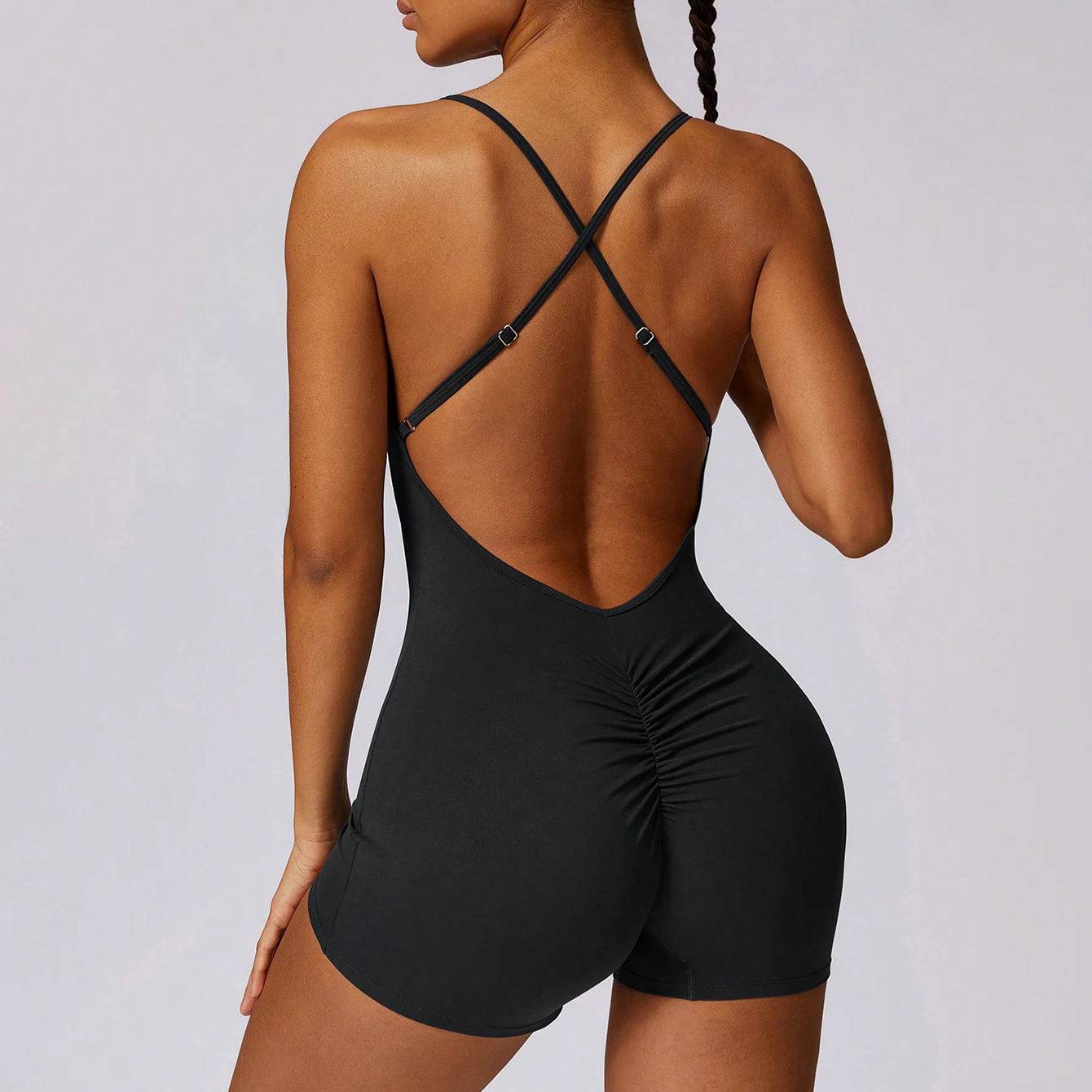 
                  
                    Women's Gym Jumpsuit Exercise Sleeveless Sports Jumpsuit Quick Drying Backless Cross One Piece Yoga Suit
                  
                