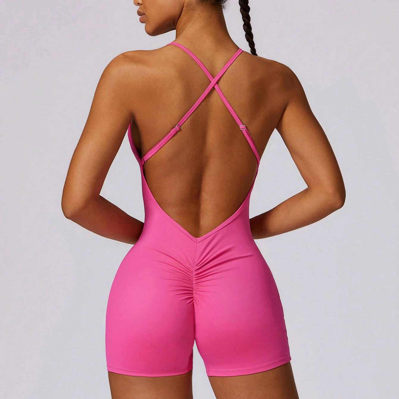 
                  
                    Women's Gym Jumpsuit Exercise Sleeveless Sports Jumpsuit Quick Drying Backless Cross One Piece Yoga Suit
                  
                