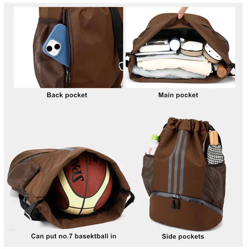 
                  
                    Men's Gym Bags Woman Travel Camping Fitness Male Large Ball Shoe Pocket For Basketball Students Bolsas Female Sports Backpacks
                  
                