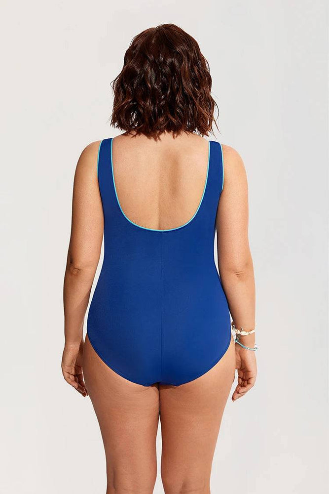 
                  
                    DELIMIRA Women's Slimming Swimwear One Piece Piped Swimsuit Plus Size Bathing Suit
                  
                