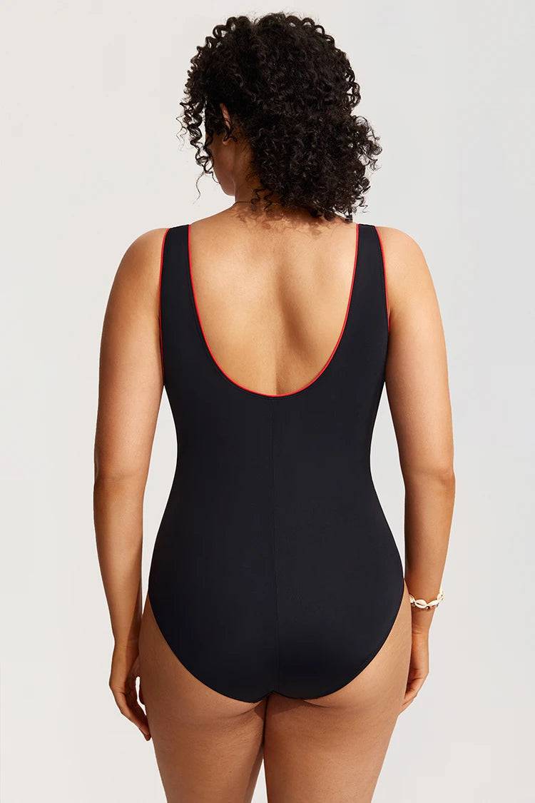 
                  
                    DELIMIRA Women's Slimming Swimwear One Piece Piped Swimsuit Plus Size Bathing Suit
                  
                