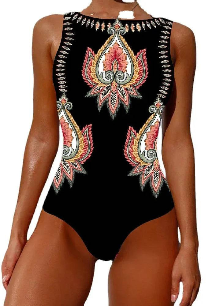 
                  
                    2024 New Printed One-piece Swimsuit Classic Printed Lace Up Swimsuit Women's Push Up Flower One-piece Suit Beach Wear For Female
                  
                