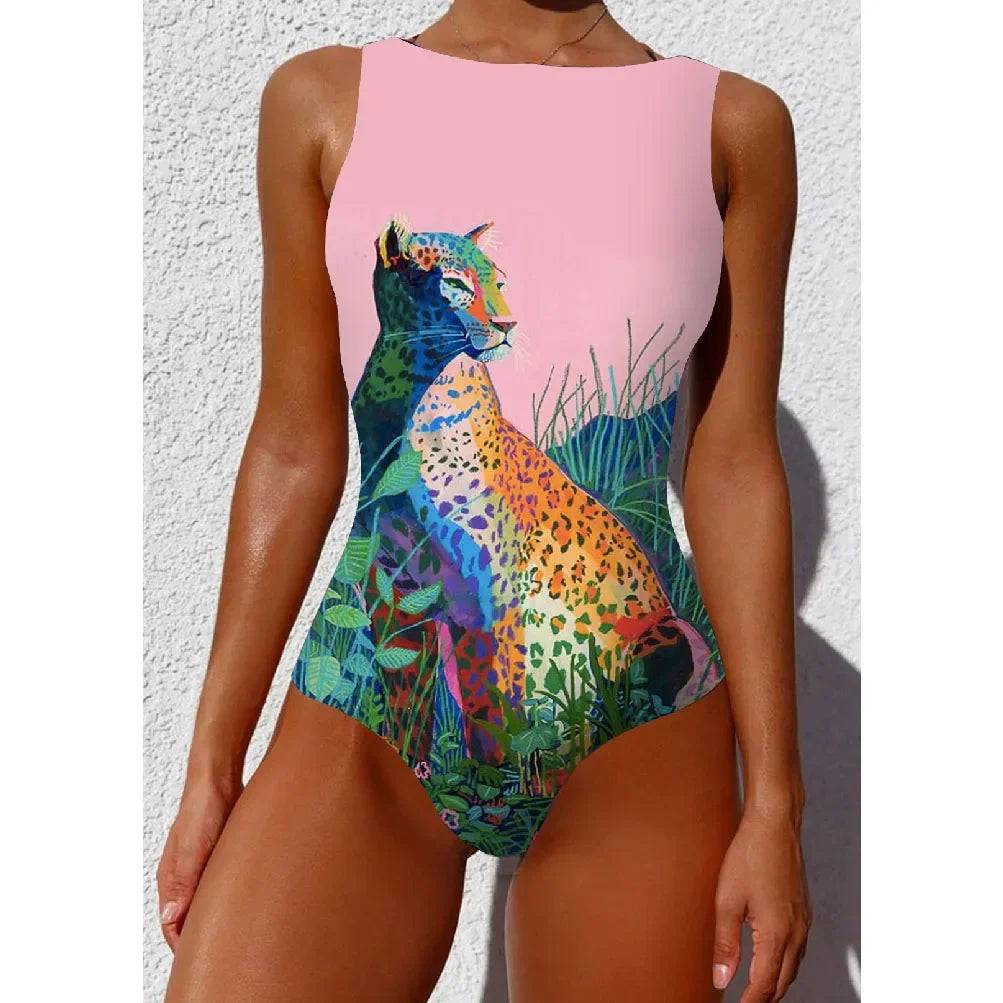 
                  
                    2024 New Printed One-piece Swimsuit Classic Printed Lace Up Swimsuit Women's Push Up Flower One-piece Suit Beach Wear For Female
                  
                