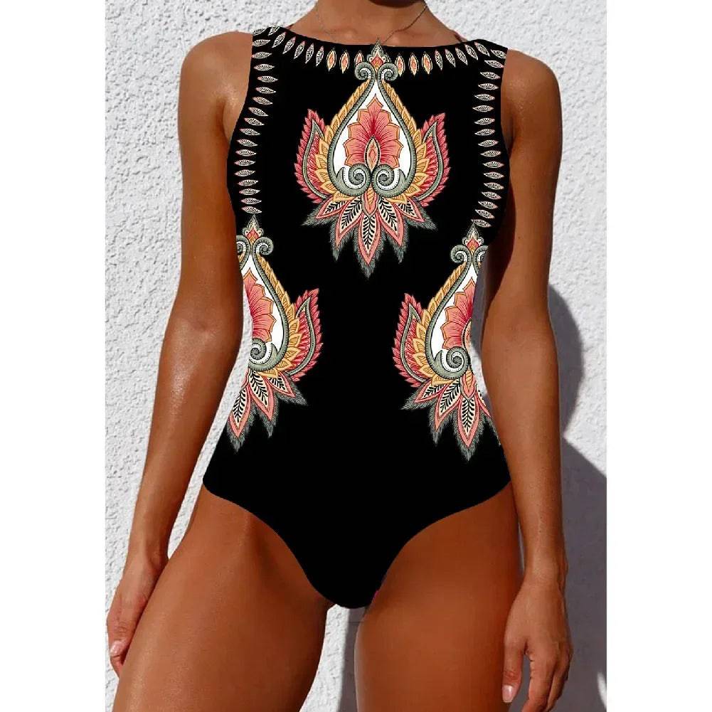 
                  
                    2024 New Printed One-piece Swimsuit Classic Printed Lace Up Swimsuit Women's Push Up Flower One-piece Suit Beach Wear For Female
                  
                