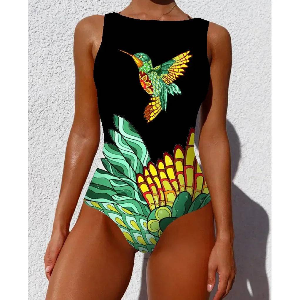 
                  
                    2024 New Printed One-piece Swimsuit Classic Printed Lace Up Swimsuit Women's Push Up Flower One-piece Suit Beach Wear For Female
                  
                