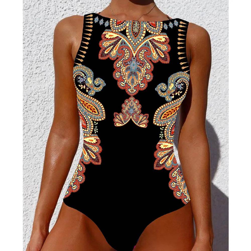 
                  
                    2024 New Printed One-piece Swimsuit Classic Printed Lace Up Swimsuit Women's Push Up Flower One-piece Suit Beach Wear For Female
                  
                