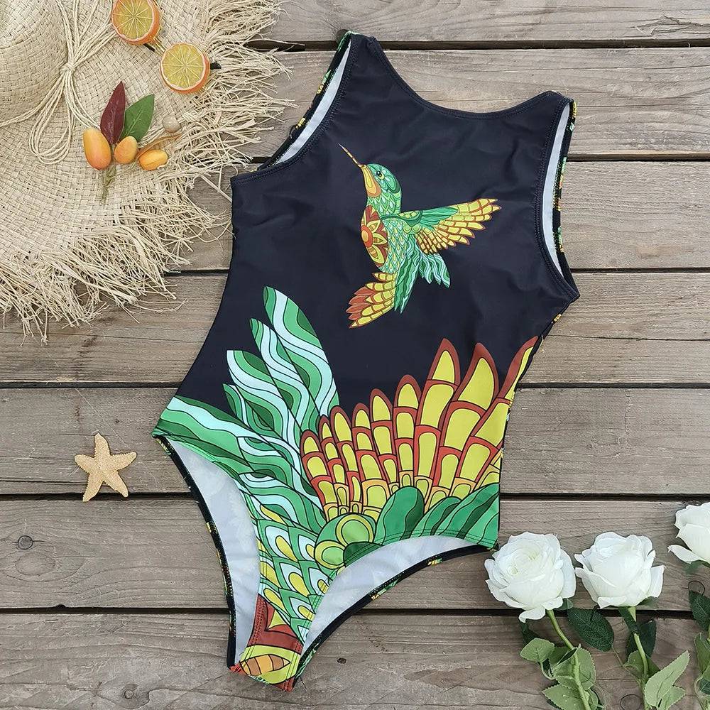 
                  
                    2024 New Printed One-piece Swimsuit Classic Printed Lace Up Swimsuit Women's Push Up Flower One-piece Suit Beach Wear For Female
                  
                