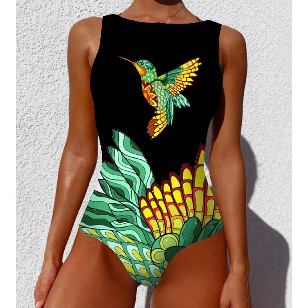 
                  
                    2024 New Printed One-piece Swimsuit Classic Printed Lace Up Swimsuit Women's Push Up Flower One-piece Suit Beach Wear For Female
                  
                