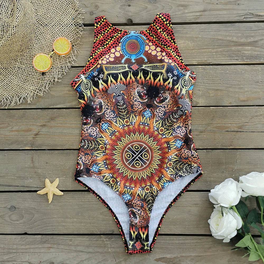 
                  
                    2024 New Printed One-piece Swimsuit Classic Printed Lace Up Swimsuit Women's Push Up Flower One-piece Suit Beach Wear For Female
                  
                